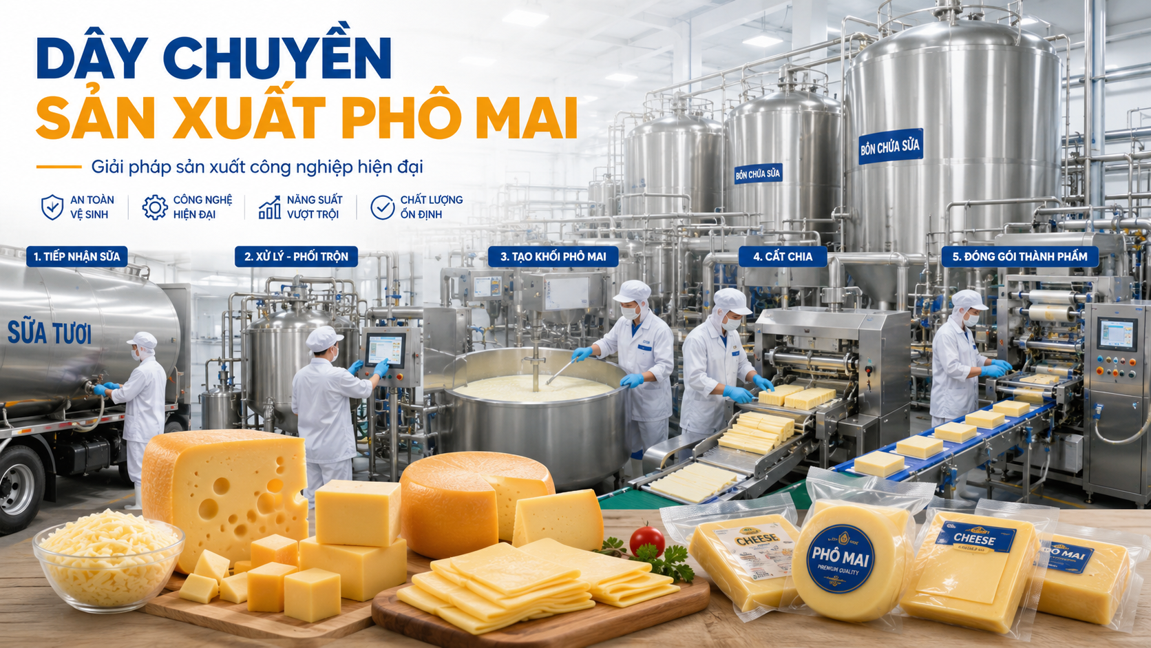 Dây chuyền sản xuất phô mai