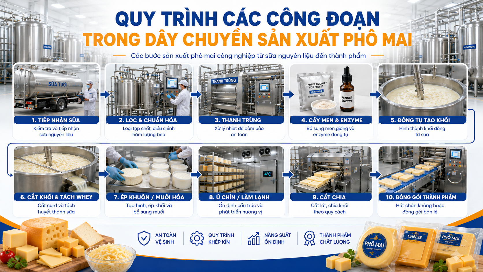 Dây Chuyền Sản Xuất Phô Mai