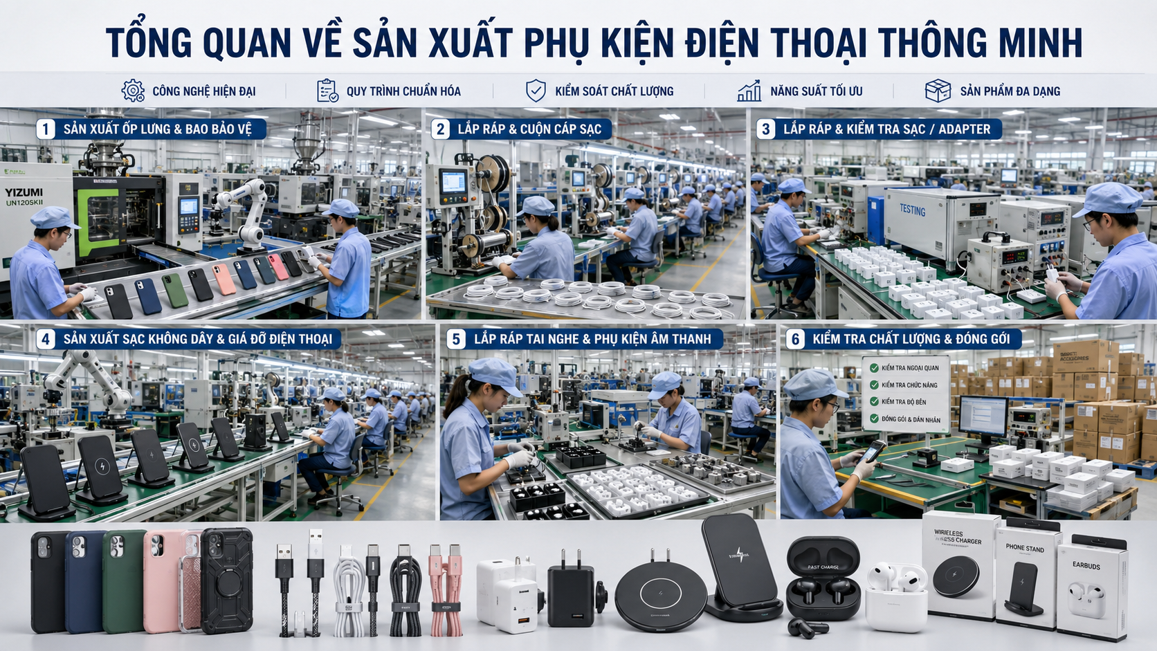 Quy trình sản xuất phụ kiện điện thoại